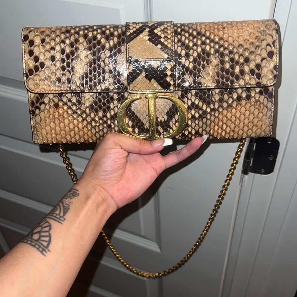 Christian Dior limited edition snakeskin clutch